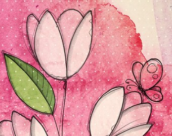 carte de souhaits \\ tulipes