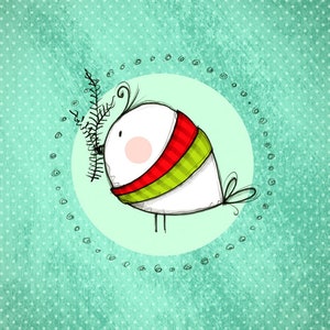 carte de souhaits \\ oiseau frileux