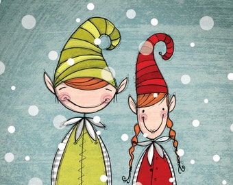 carte de souhaits \\ lutins