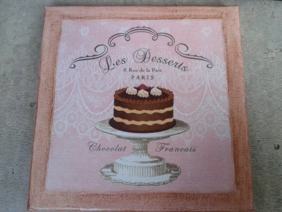 Decoupage Canvas Wall Art Dessert Patisserie Paris Etsy