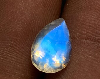 Beautiful Rainbow Moonstone, So Gorgeous 8A Quality Full Flash Fire Faceted Cut Rare Moonstone For Making Jewelry, 8x11 MM Height 6 MM.