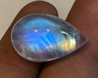 Unique Natural 8A Quality Multi Fire Rainbow Moonstone, Loose Moonstone Cabs, Size 14x22.5, Height 8.5Ct, Making Jewelry.