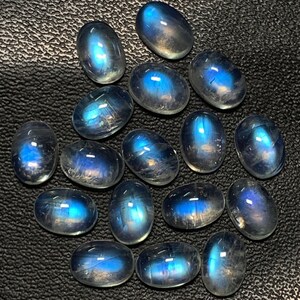 ¡¡ASOMBROSO!! Piedra lunar arcoíris llamativa azul natural de CALIDAD 5A, piedra lunar suelta de forma ovalada de cabujón, 5x7 MM, 19 ct, lote de cabujón, fabricación de anillos.