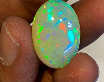 Ethiopian Opal Top High Grade Rare Quality Stunning Flash Fire Natural Designer Collection Oval Shape Size - 17x24 mm - Height - 7.5 mm