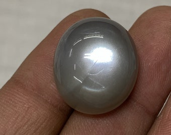 Oval Shape Natural Gray Moonstone, Hand Polish Moonstone, 18x21 mm, 31.7 Ct, Use For Jewelry, Making Pendant, Handmade Cabochon Moonstone.