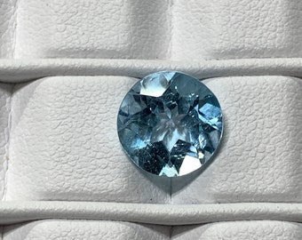 Very Beautiful!!!!!!! Natural Sky Blue Topaz Gemstone, Faceted Cut Gemstone, Topaz For Jewelry Making, 10 mm 3.90 Ct, Round Shape Stone.