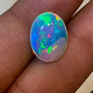 New Arrival Welo Ethiopian Beautiful Opal Top High Grade Quality Oval shape Smooth Polished Multi Fire Cabochon 11x15 mm height 6 mm image 5