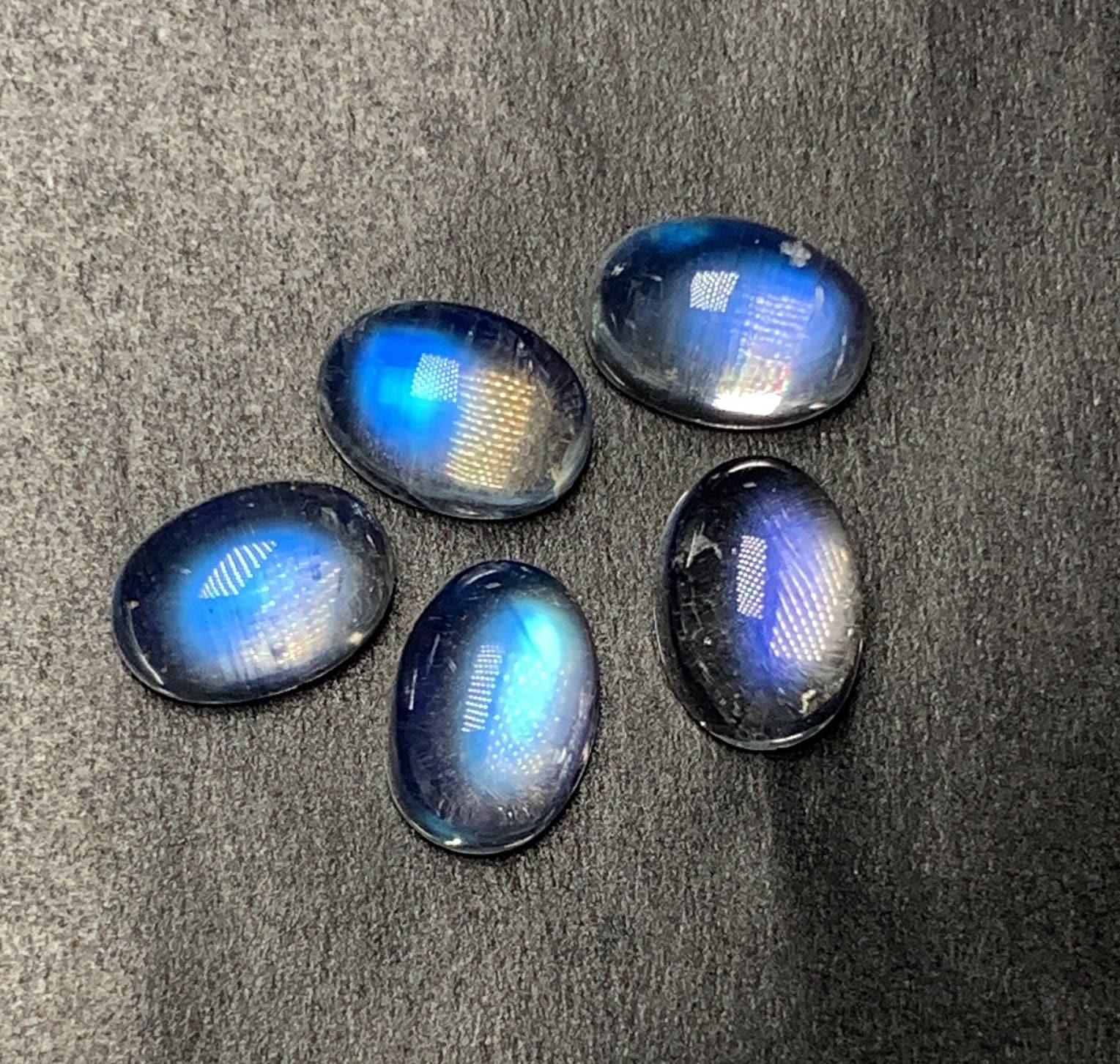 Pietra Di Luna Naturale Arcobaleno 9x9mm Cuore Gemma 925 Anello - Foto 10