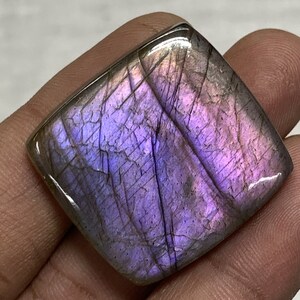 Natural Purple Fire Labradorite Gemstone, Square Shape Cabochon Smooth Gems, Size 28x30 mm - Height 6,Top Quality Labradorite Gemstones.