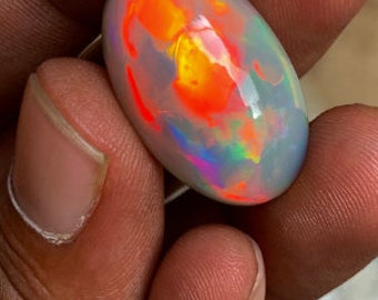 Ethiopian Dark Opal Top High Great Rare Quality Stunning Flash Fire Natural Designer Collection Oval Shape Size - 15x25 mm - Height - 9 mm