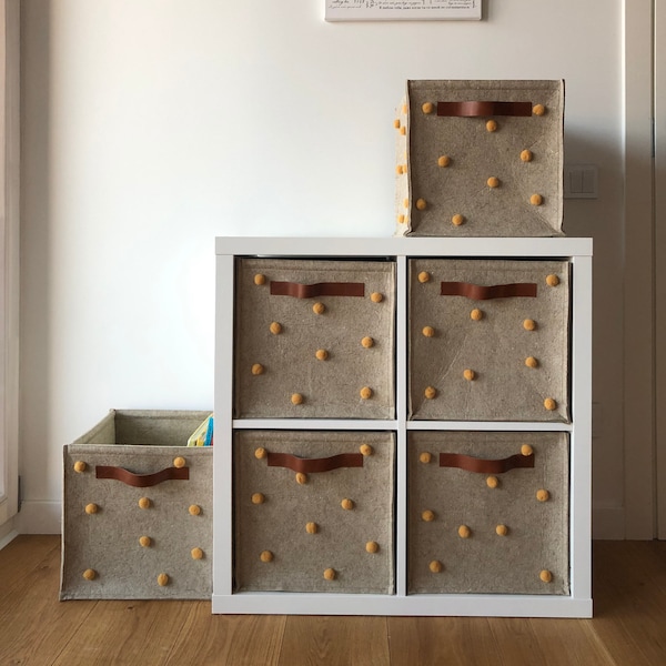 Felt baskets| IKEA storage cube box custom| KALLAX insert