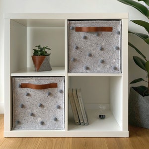 Light Grey Felt Boxes Fit Into Ikea Expedit And Kallax Felt Etsy