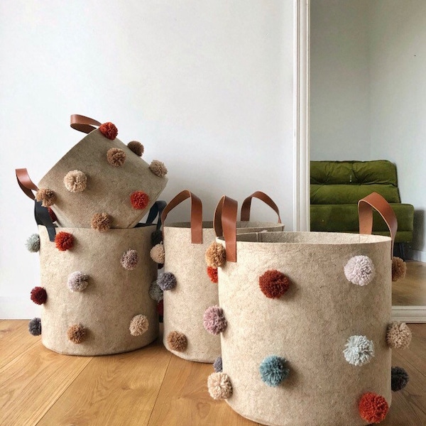 Toy storage basket| Dog toy felt box