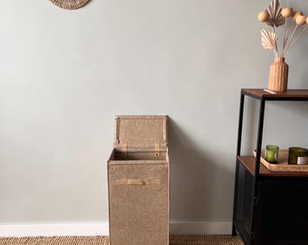 Floor Laundry Hamper with Lid | Narrow Felt Basket Tall Slim Design