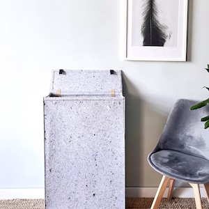 Set of two hampers with lid for narrow space. Felt storage basket