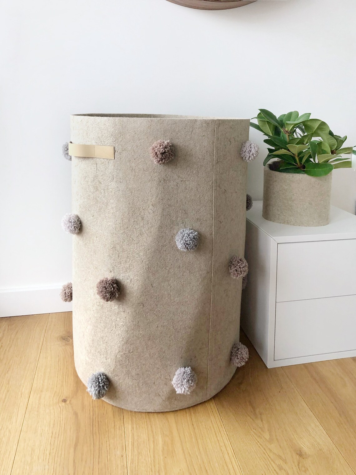 Big Felt Laundry Hamper. Extra Large Blanket Storage Basket - Etsy