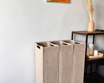 Laundry Sorter Set of 3 Tall Narrow Baskets for Closet Organization