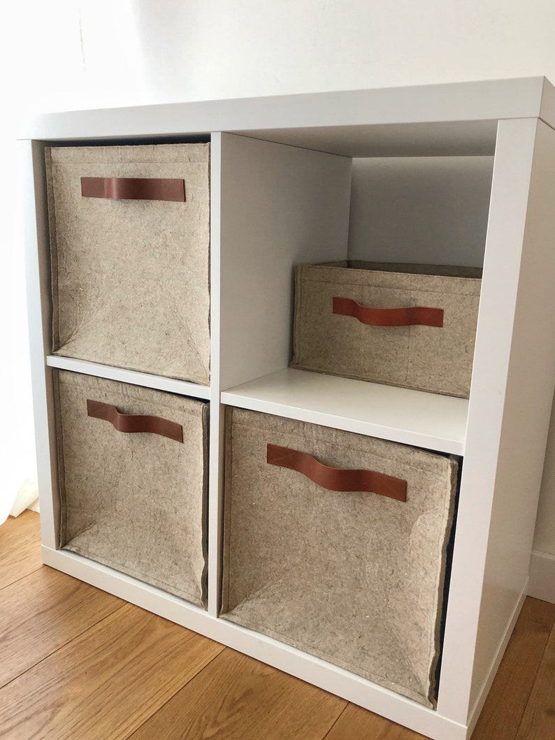 Square IKEA insert basket Felt сube box Etsy