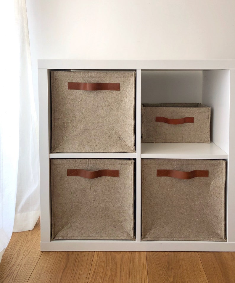 Square IKEA Insert Basket Felt сube Box Minimalist Decor Etsy