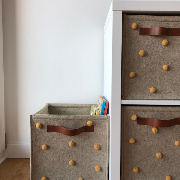 Felt baskets for shelves. Storage cube box.  custom KALLAX insert