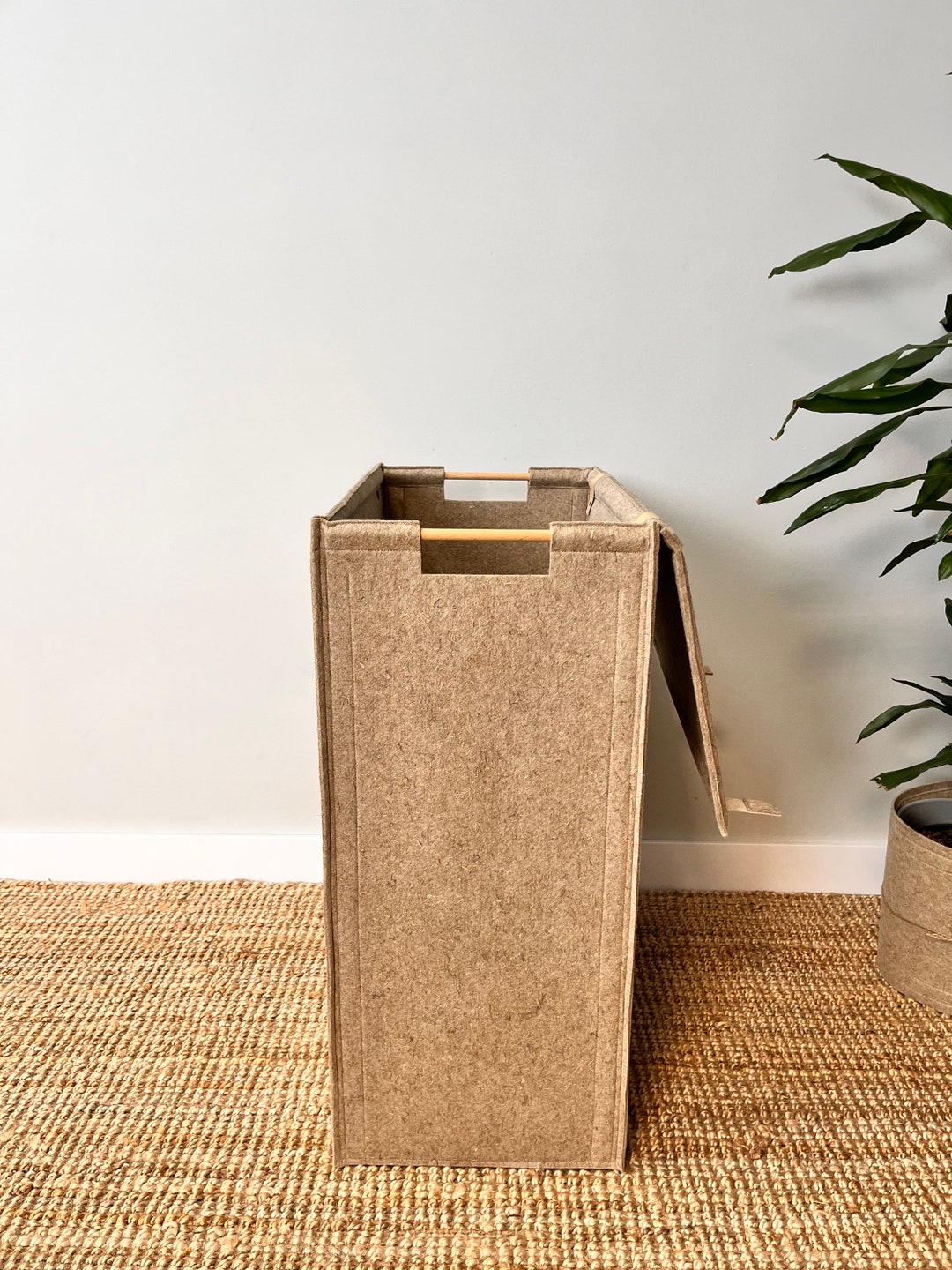 High Square Basket With Lid. Tall Laundry Hamper Etsy