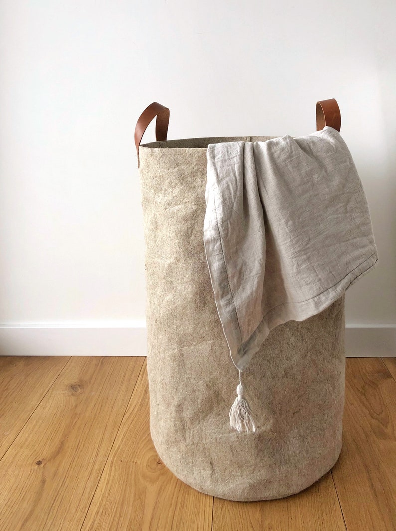 Recycled Felt Laundry Hamper. Round Storage Baskets With Etsy