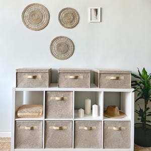 Shelf Storage Basket | Felt Box with Lid | Closet Organizer Bin