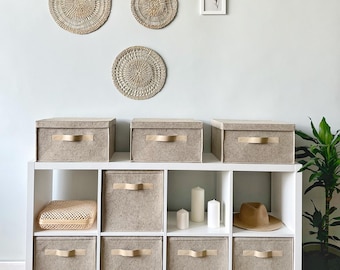 Shelf Storage Basket | Felt Box with Lid | Closet Organizer Bin