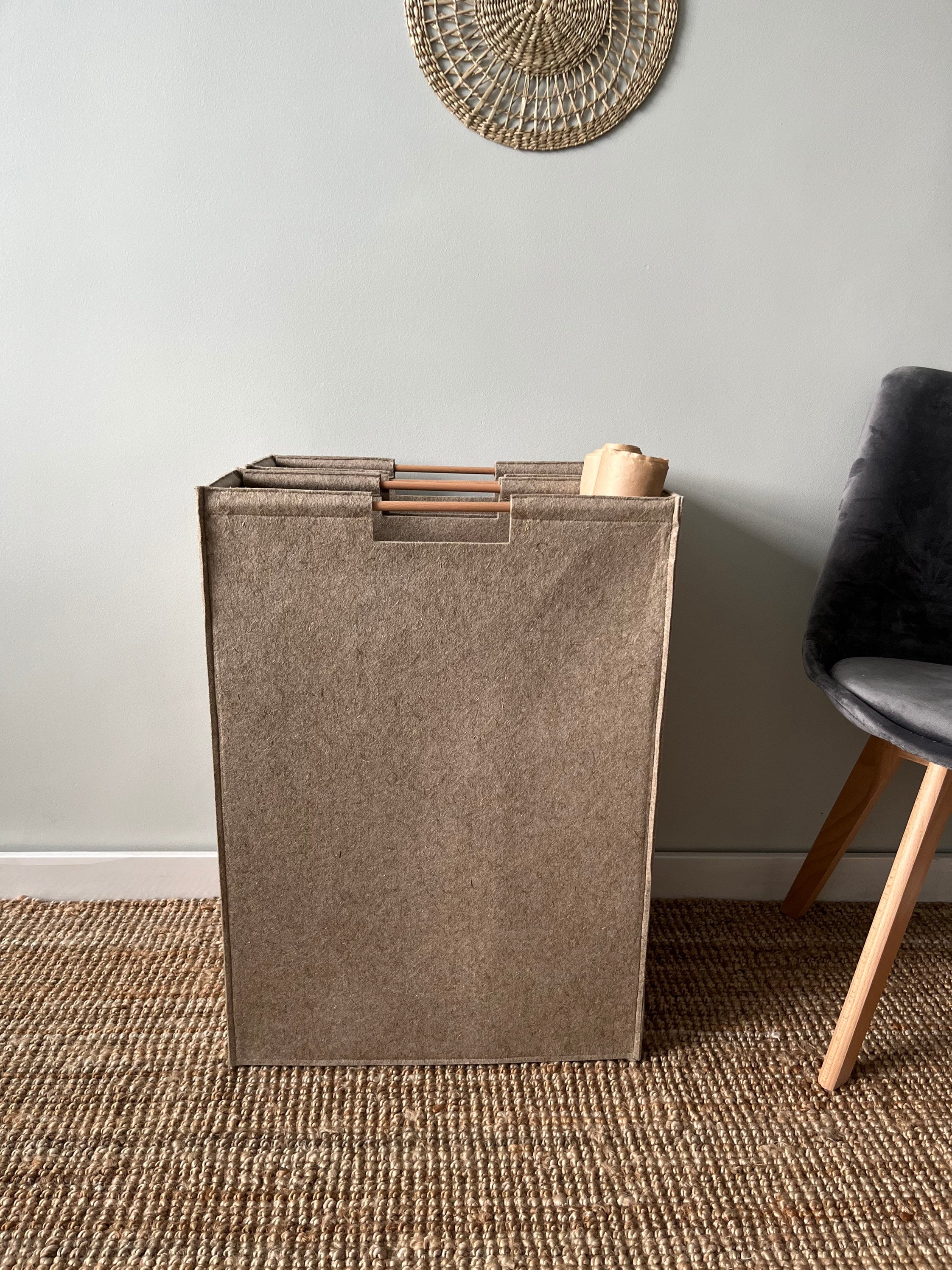 2 Pieces Felt Laundry Hamper Slim 60L Foldable Laundry Hamper - View #5