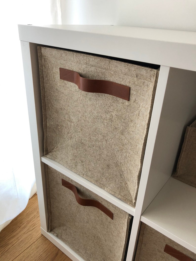 Square IKEA insert basket Felt сube box Etsy