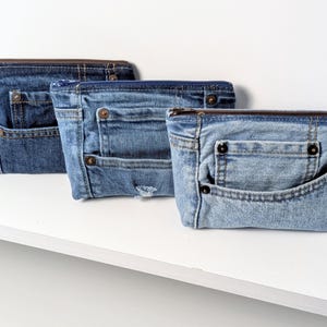 Upcycled Denim Pocket Pouch | Jean Zipper Bag