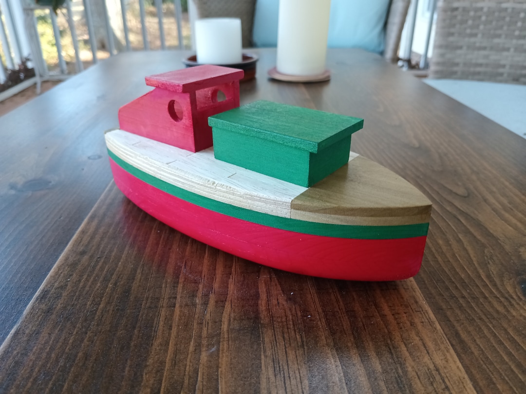 Wooden Toy Boat Handcrafted Kids Toy Water Play Floating - Etsy