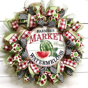Watermelon Wreath for Front Door, Summer Wreath, Deco Mesh Wreath, Summer Decor, Gift Idea