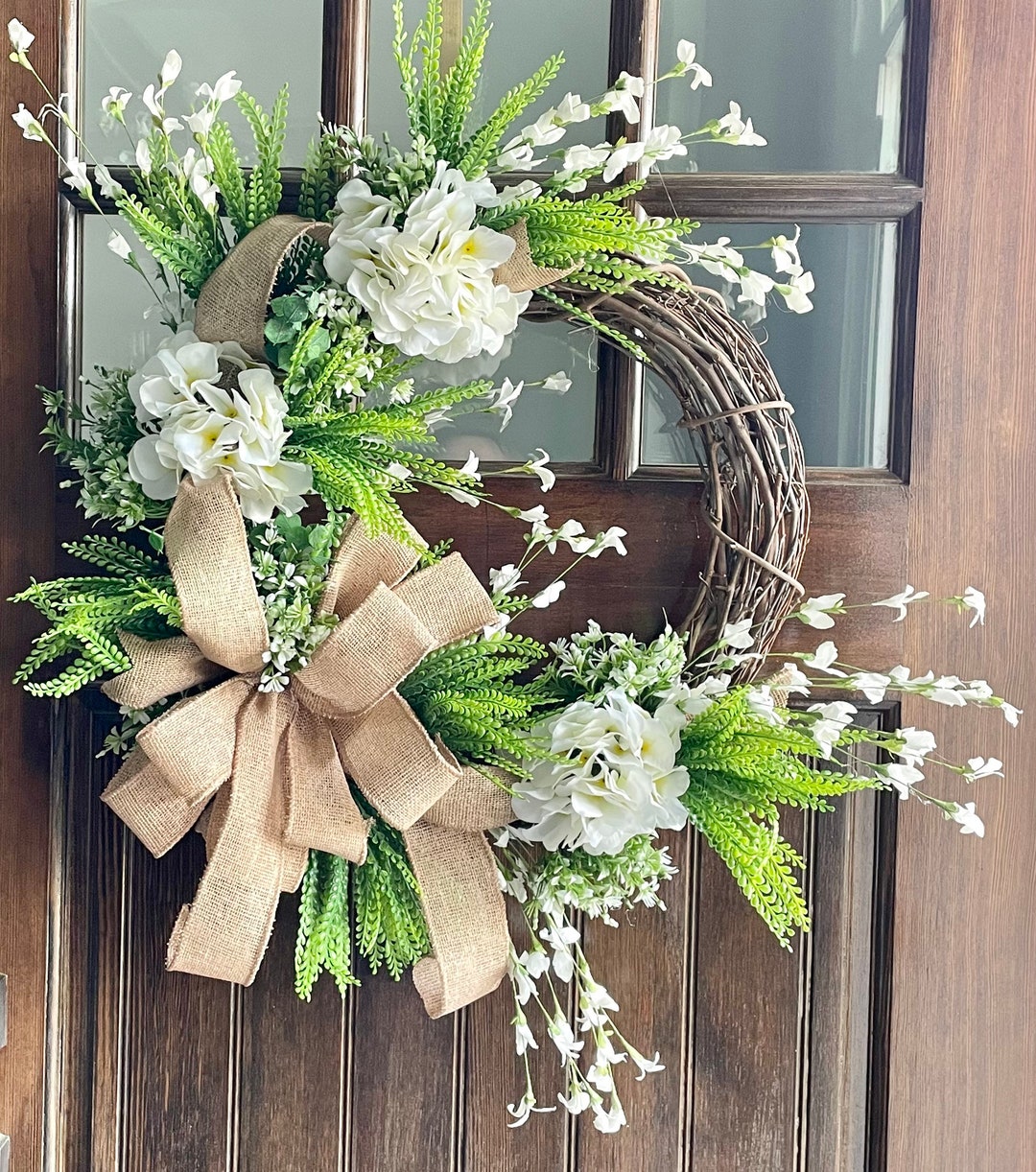 Hydrangea Wreath Summer Wreath for Front Door Wildflower - Etsy