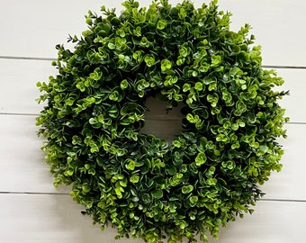 20 Inch Artificial Boxwood Wreath For Front Door Year Round Greenery Wall Decor Gift Idea