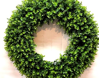 Boxwood Wreath for Front Door, Wedding Wreath, Large Fall Wreath, Year-Round Wreath, Fall decor, Indoor Outdoor Use