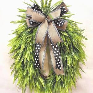 Fall Wreath for Front Door, Bead Grass Wreath, with Bow, Fall Decor, Year-Round Greenery Wreath, Gift Idea