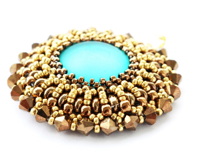 Tutorial Aztec Sun Pendant Beading Tutorial Beading Pattern | Etsy