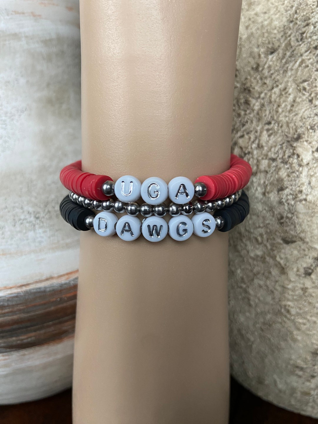 University of Bracelets UGA Beaded Heishi Bracelets Etsy