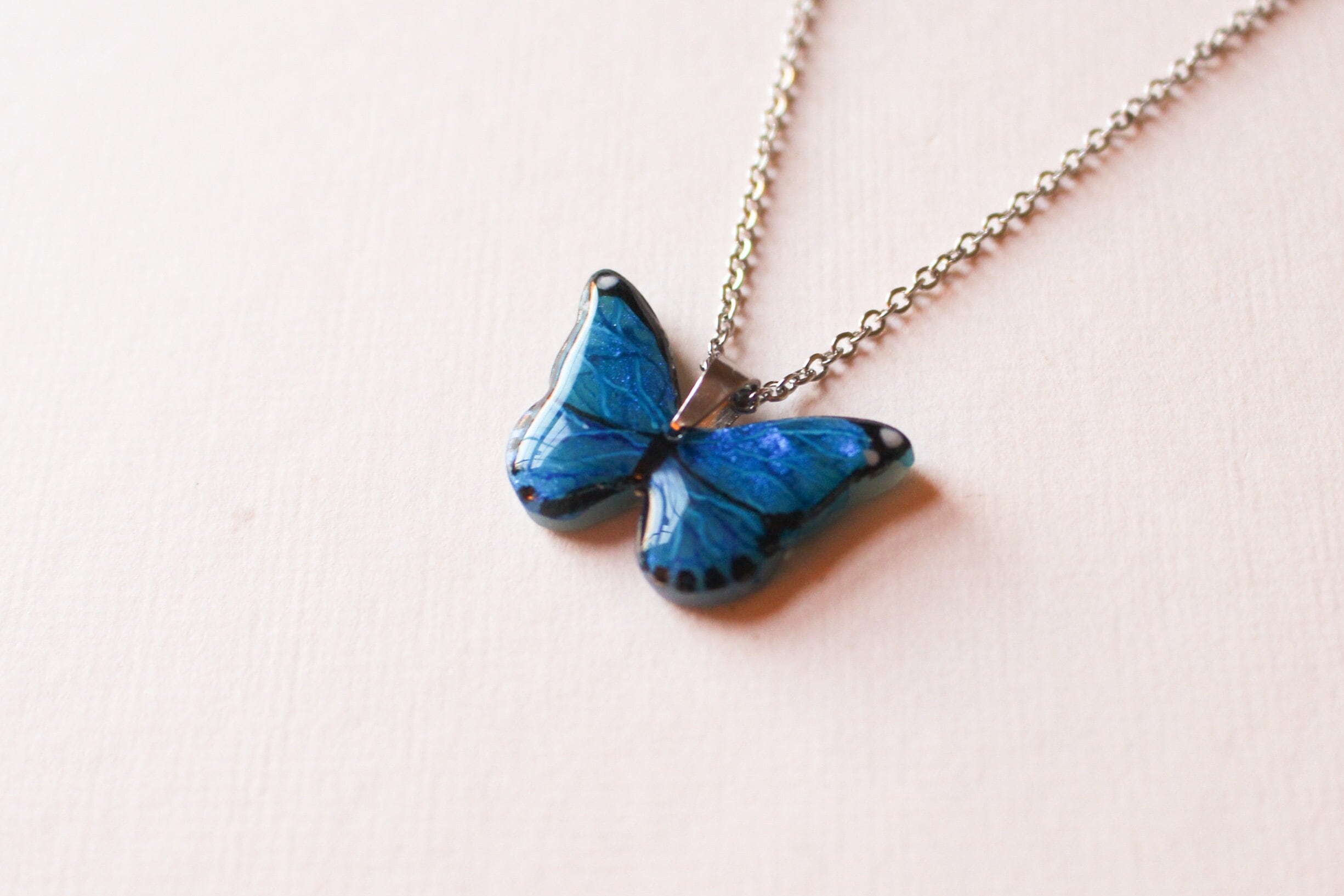 Castle Blue Morpho Jewelry Blue Morpho Butterfly Moth Polymer Clay