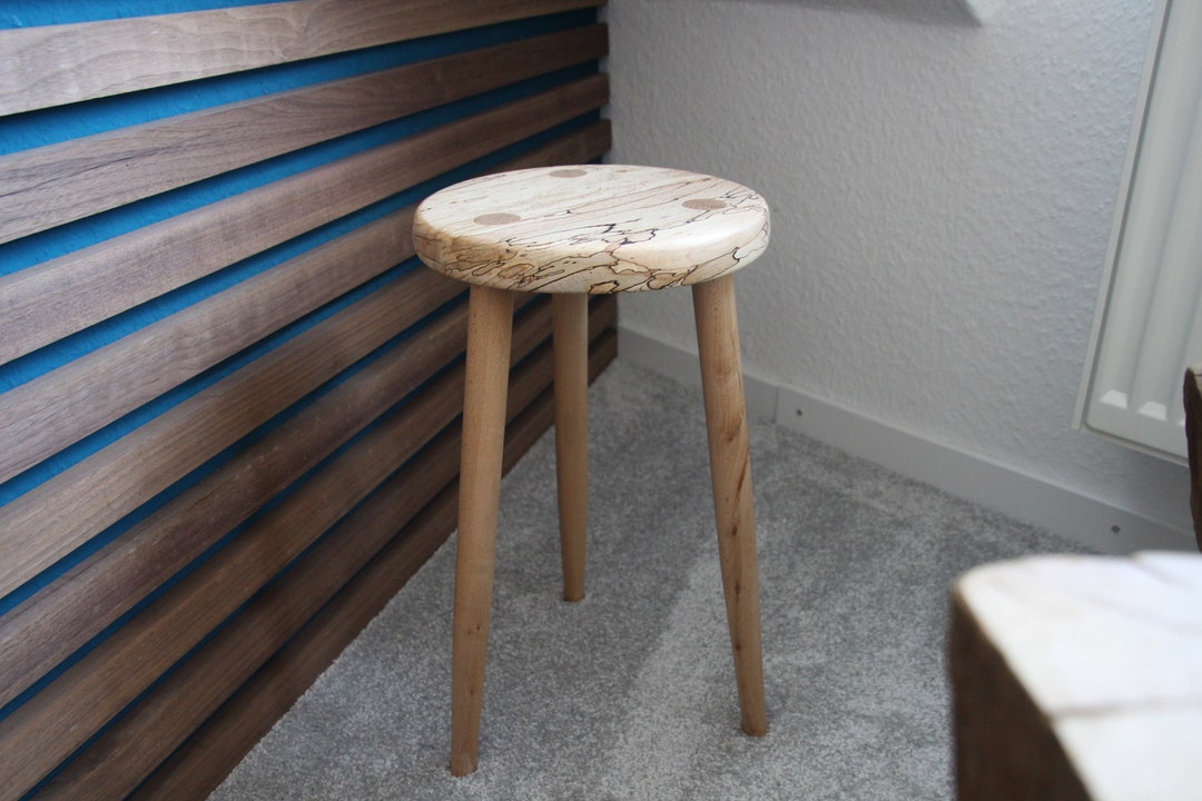 Narrow Beech Stool Wooden Stool Side Table Gift for Men Flower Etsy