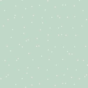 May include: A light green background with a scattered pattern of small white dots.