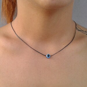 Small evil eye necklace, Lucky necklace, Evil eye necklace, Evil eye necklace silver, Gift for her, Evil eye jewelry