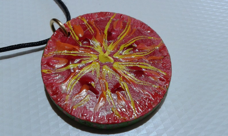 One and only necklace Dangerous fruit,Original painting on wood,acrylic paint,extremely special jewelry,Painting pendant necklace,gift idea