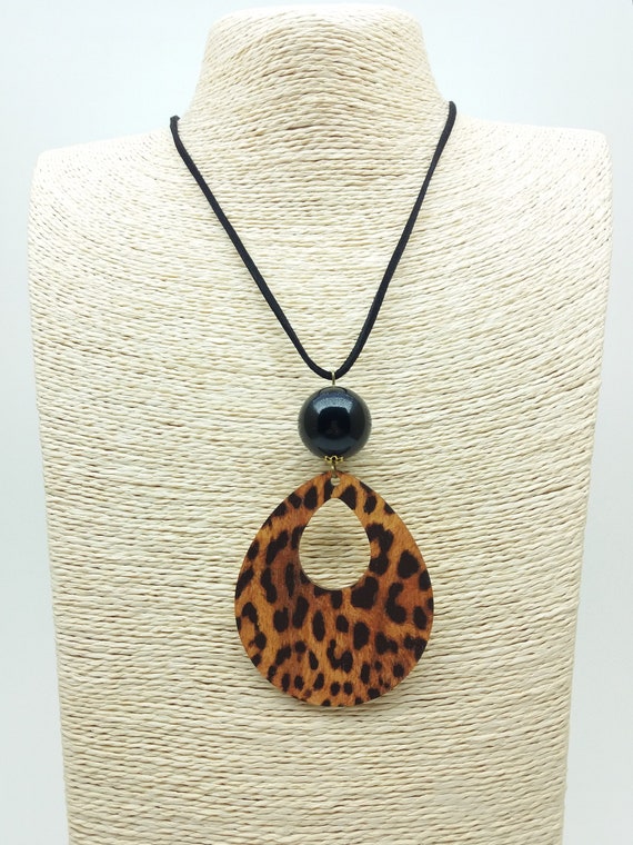 leopard print statement necklace