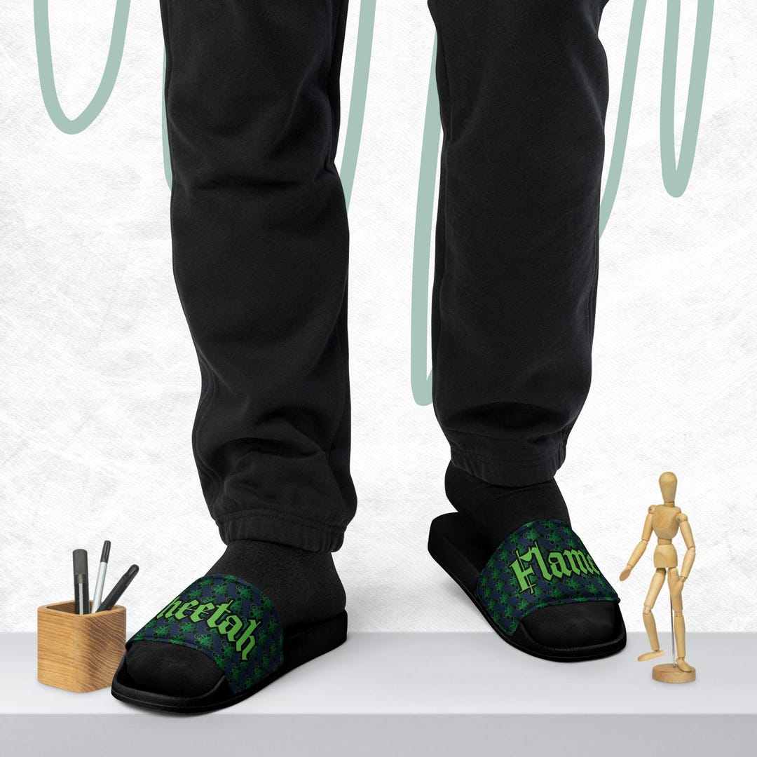 womens cheetah slides