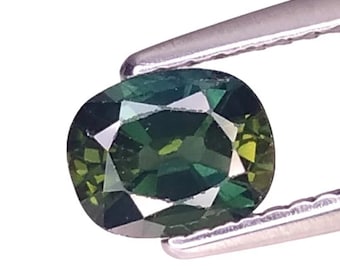 NATURAL SAPPHIRE_ 0.89Cts & 6.4x5.1x3.3 mm _ Sapphire Gemstone / Natural Blue Green Sapphire oval Shape Loose Gemstone&#39;s / Ring / Jewelry