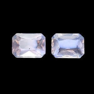 Natural Rainbow Moonstone Gemstone : 3.29 Cts Octagon 2Pcs , Madagascar For Earring