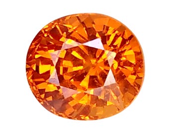 Orange Spessartite Garnet Gemstone: 3.85 ct Oval, Namibia