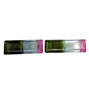 NATURAL Watermelon TOURMALINE_ 11.71Cts & 20.7x6.8x4.1 MM _ Pink Green Natural Watermelon Tourmaline Octagon Shape Loose 2pcs Gemstones